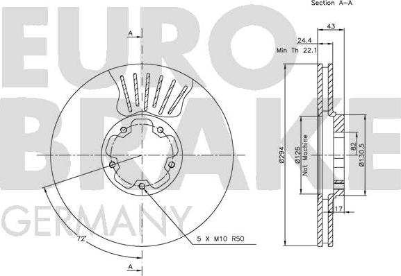 Eurobrake 5815202544 - Гальмівний диск autozip.com.ua