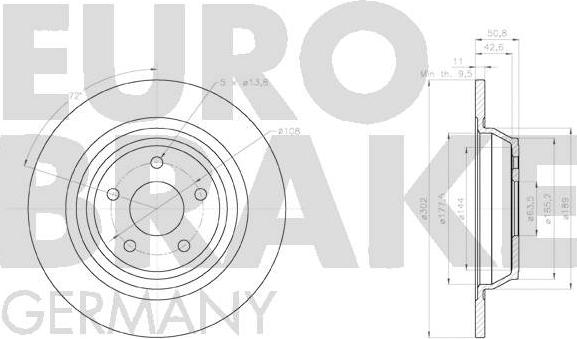 Eurobrake 58152025101 - Гальмівний диск autozip.com.ua