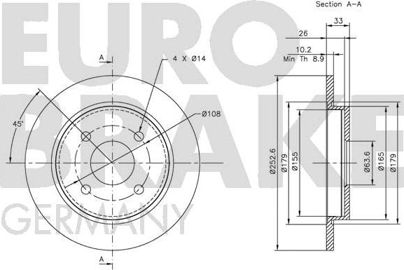 Eurobrake 5815202536 - Гальмівний диск autozip.com.ua