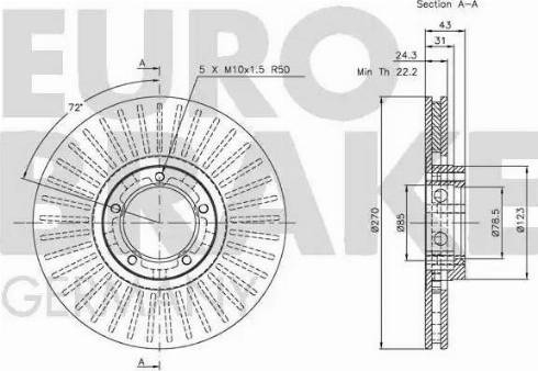 Eurobrake 5815202532 - Гальмівний диск autozip.com.ua