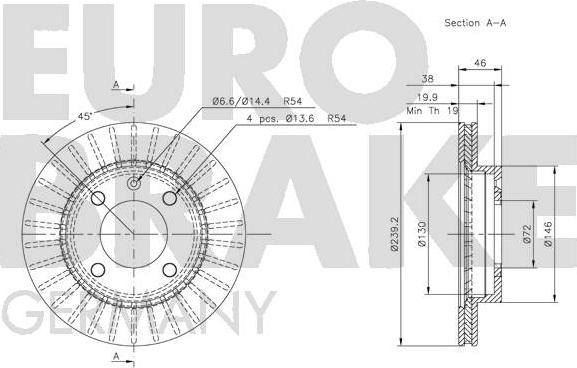 Eurobrake 5815202525 - Гальмівний диск autozip.com.ua