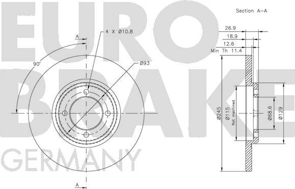 Eurobrake 5815202520 - Гальмівний диск autozip.com.ua