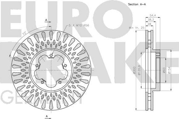 Eurobrake 5815202576 - Гальмівний диск autozip.com.ua