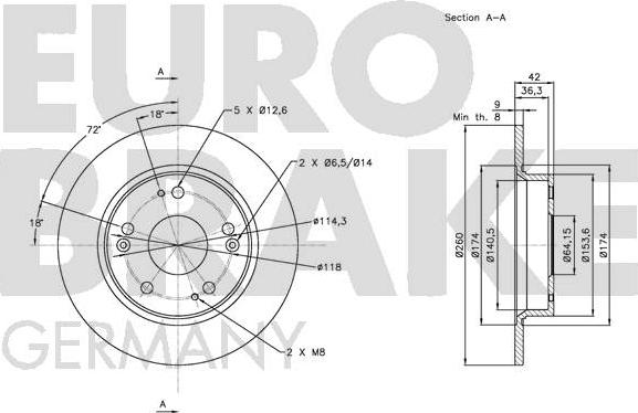 Eurobrake 5815202641 - Гальмівний диск autozip.com.ua