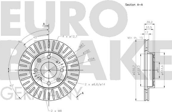 Eurobrake 5815202665 - Гальмівний диск autozip.com.ua