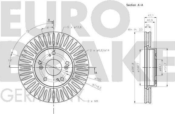 Eurobrake 5815202666 - Гальмівний диск autozip.com.ua