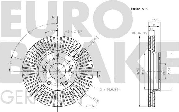 Eurobrake 5815202661 - Гальмівний диск autozip.com.ua