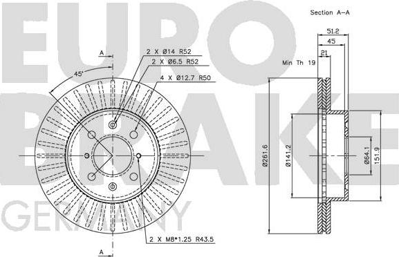 Eurobrake 5815202608 - Гальмівний диск autozip.com.ua