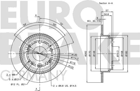 Eurobrake 5815202631 - Гальмівний диск autozip.com.ua