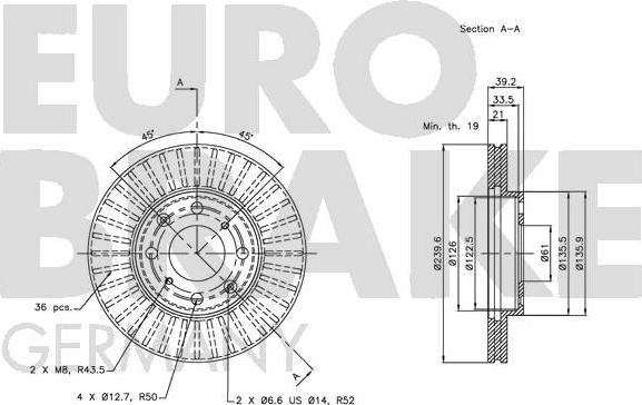 Eurobrake 5815202628 - Гальмівний диск autozip.com.ua