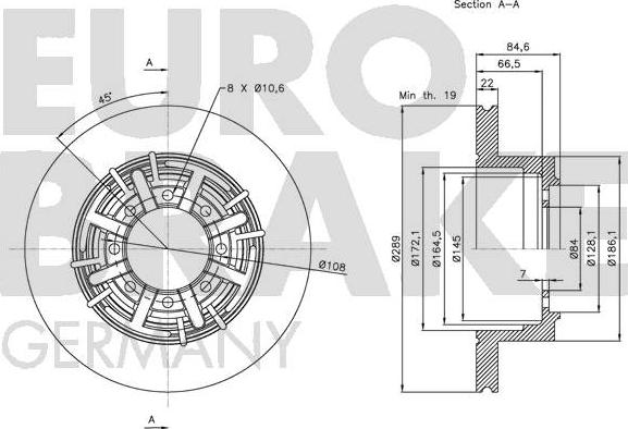 Eurobrake 5815202345 - Гальмівний диск autozip.com.ua