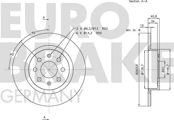 Eurobrake 5815202351 - Гальмівний диск autozip.com.ua