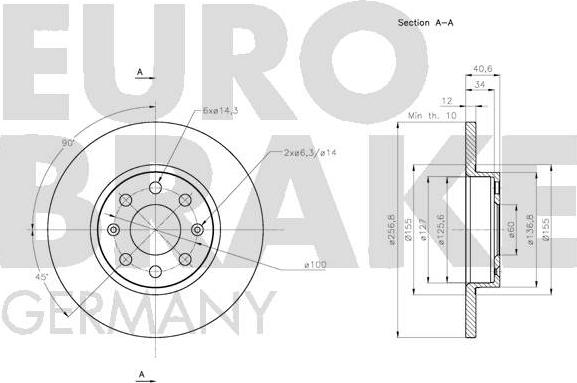 Eurobrake 5815202363 - Гальмівний диск autozip.com.ua