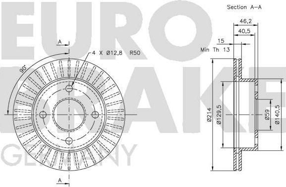 Eurobrake 5815202241 - Гальмівний диск autozip.com.ua