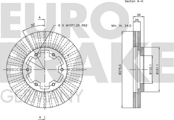 Eurobrake 5815202250 - Гальмівний диск autozip.com.ua