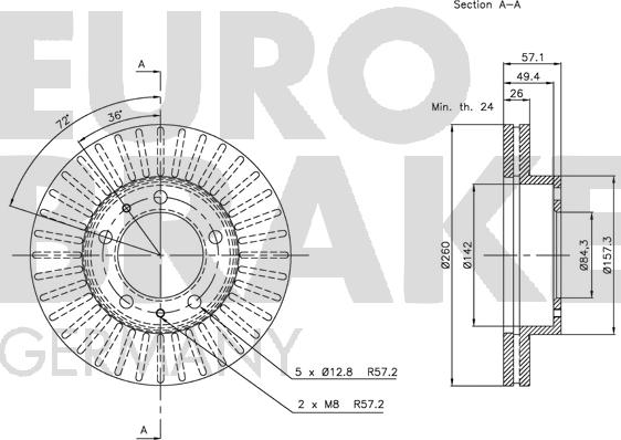 Eurobrake 5815202239 - Гальмівний диск autozip.com.ua