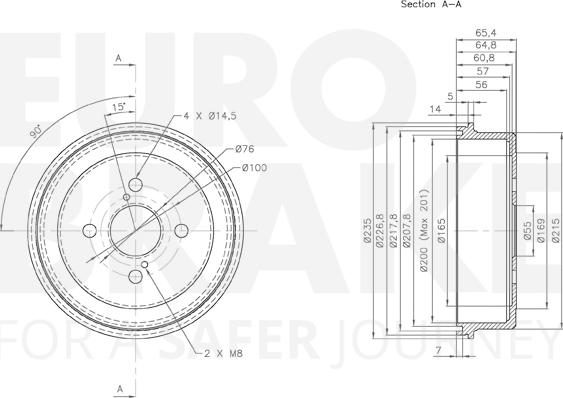 Eurobrake 5825254513 - Гальмівний барабан autozip.com.ua