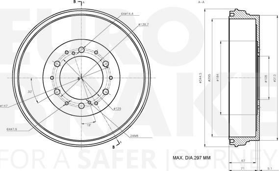 Eurobrake 5825254539 - Гальмівний барабан autozip.com.ua