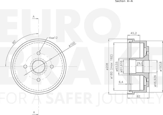 Eurobrake 5825255209 - Гальмівний барабан autozip.com.ua