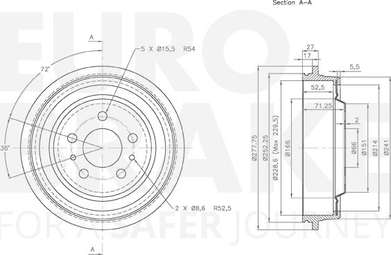 Eurobrake 5825253917 - Гальмівний барабан autozip.com.ua