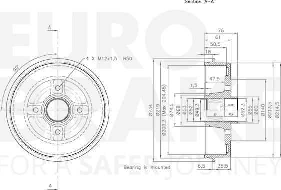 Eurobrake 5825253926 - Гальмівний барабан autozip.com.ua