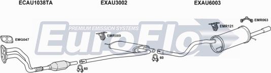 EuroFlo AUA418 3001D - Система випуску ОГ autozip.com.ua