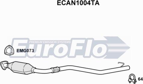 EuroFlo ECAN1004TA - Каталізатор autozip.com.ua