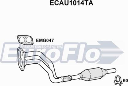 EuroFlo ECAU1014TA - Каталізатор autozip.com.ua