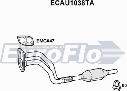 EuroFlo ECAU1038TA - Каталізатор autozip.com.ua