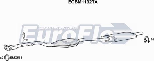 EuroFlo ECBM1132TA - Каталізатор autozip.com.ua