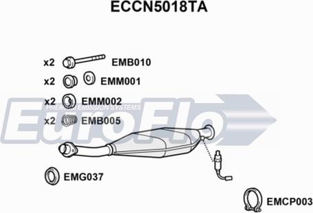 EuroFlo ECCN5018TA - Каталізатор autozip.com.ua