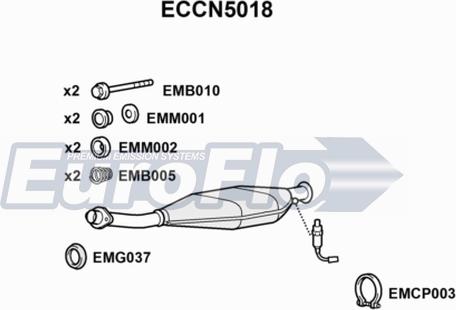 EuroFlo ECCN5018 - Каталізатор autozip.com.ua