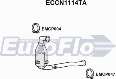EuroFlo ECCN1114TA - Каталізатор autozip.com.ua
