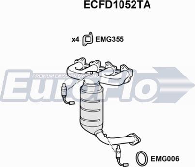 EuroFlo ECFD1052TA - Каталізатор autozip.com.ua