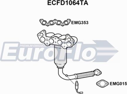 EuroFlo ECFD1064TA - Каталізатор autozip.com.ua