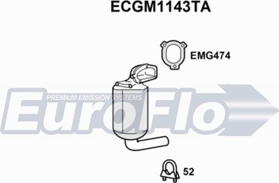 EuroFlo ECGM1143TA - Каталізатор autozip.com.ua