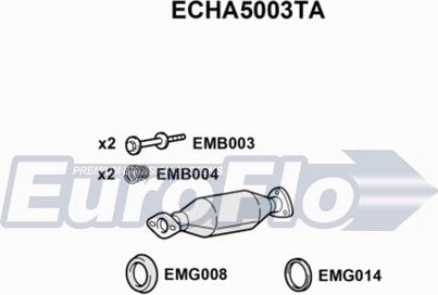 EuroFlo ECHA5003TA - Каталізатор autozip.com.ua