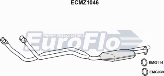 EuroFlo ECMZ1046 - Каталізатор autozip.com.ua