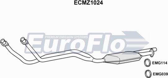 EuroFlo ECMZ1024 - Каталізатор autozip.com.ua
