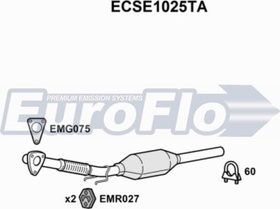 EuroFlo ECSE1025TA - Каталізатор autozip.com.ua