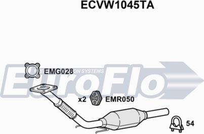 EuroFlo ECVW1045TA - Каталізатор autozip.com.ua