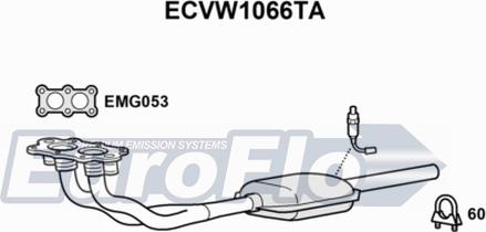 EuroFlo ECVW1066TA - Каталізатор autozip.com.ua