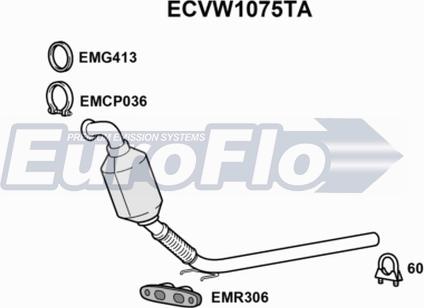 EuroFlo ECVW1075TA - Каталізатор autozip.com.ua