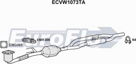 EuroFlo ECVW1073TA - Каталізатор autozip.com.ua