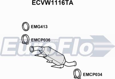 EuroFlo ECVW1116TA - Каталізатор autozip.com.ua
