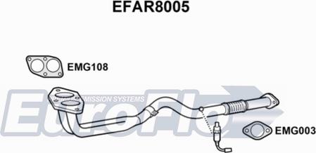 EuroFlo EFAR8005 - Труба вихлопного газу autozip.com.ua