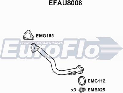 EuroFlo EFAU8008 - Труба вихлопного газу autozip.com.ua