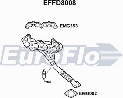 EuroFlo EFFD8008 - Труба вихлопного газу autozip.com.ua