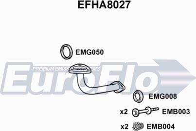 EuroFlo EFHA8027 - Труба вихлопного газу autozip.com.ua