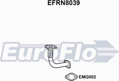 EuroFlo EFRN8039 - Труба вихлопного газу autozip.com.ua